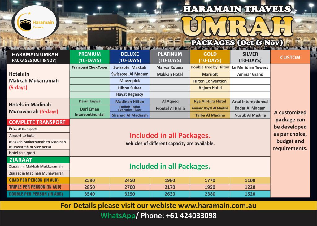 Umrah Packages Haramain Travels Umrah Packages From Australia